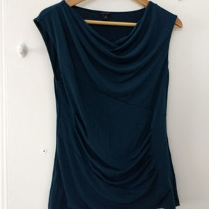 Ann Taylor Cow Neck Shell Dark Teak Color